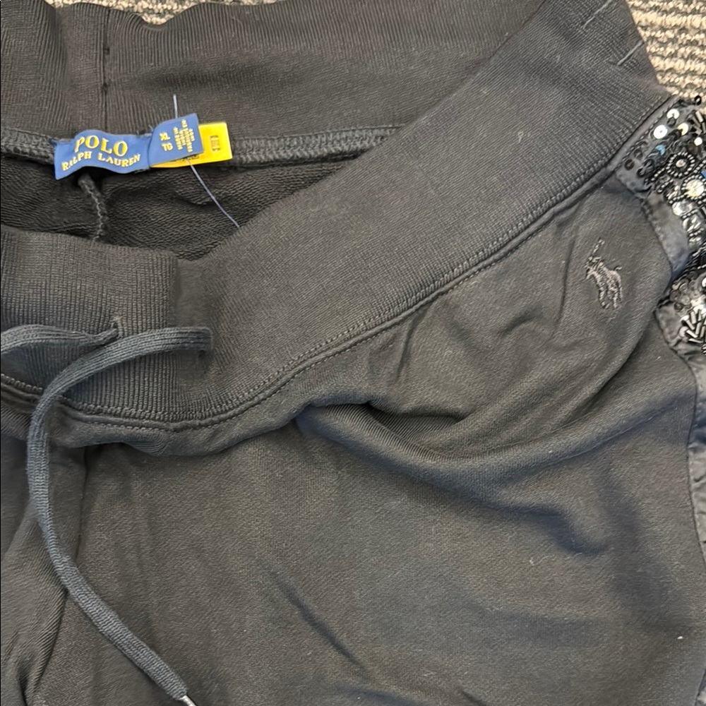 BNWOT POLO by Ralph Lauren Embellished Joggers Size XL Black